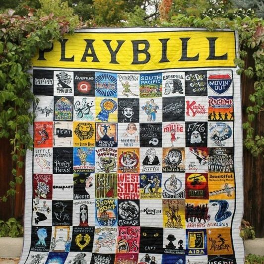 Playbill Memories Fabric 3D Personalized Customized Quilt Blanket ESR35 Design By Exrain.com